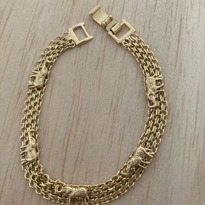 Gold Plated Elephant Bracelet